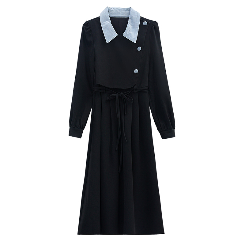 Pseudo-two spring autumn winter dress for women