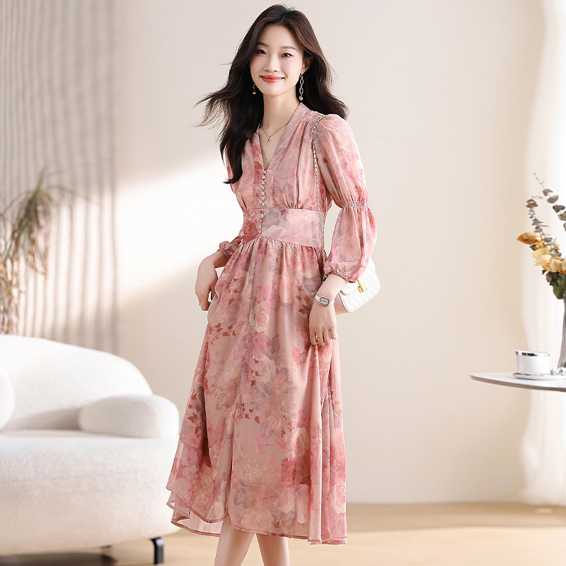 Tender Casual slim floral elegant dress for women