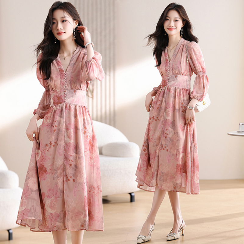 Tender Casual slim floral elegant dress for women