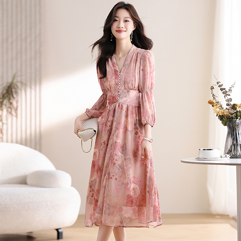 Tender Casual slim floral elegant dress for women