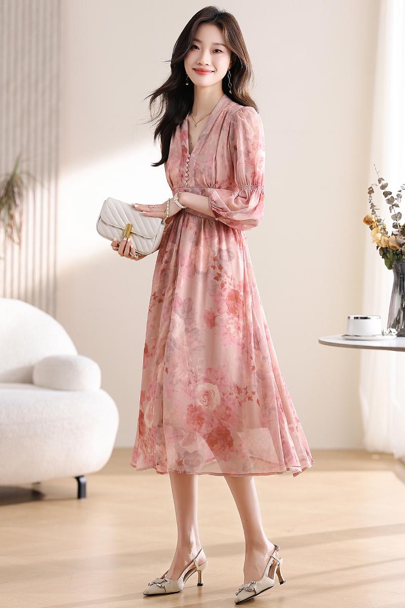 Tender Casual slim floral elegant dress for women