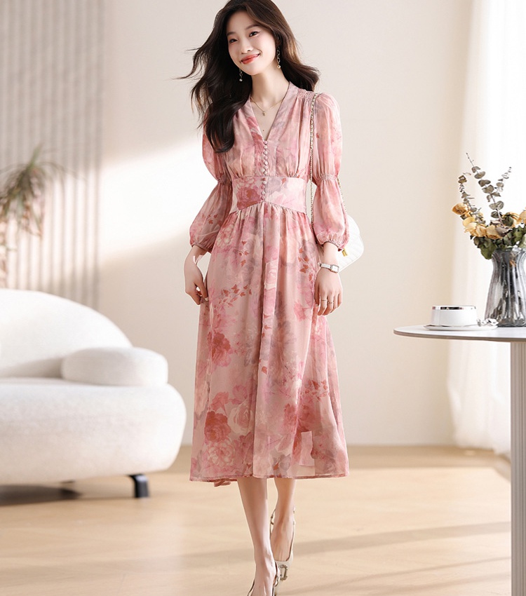 Tender Casual slim floral elegant dress for women