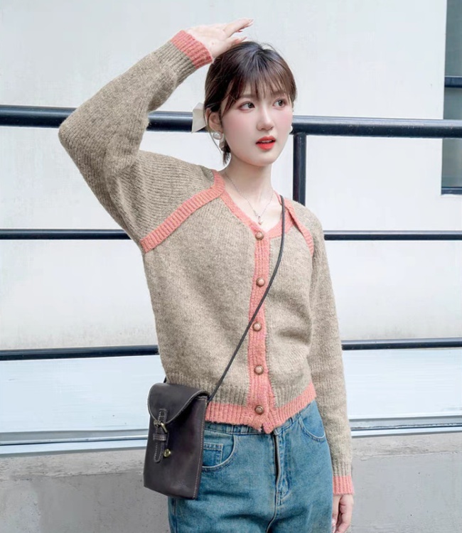 Autumn and winter sweater Pseudo-two tops