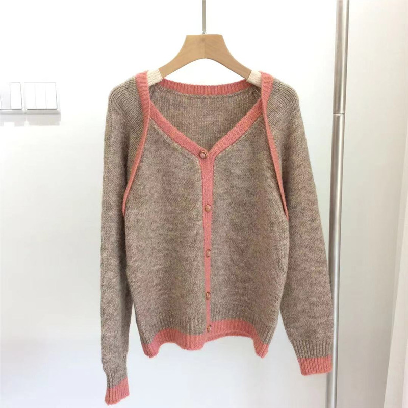 Autumn and winter sweater Pseudo-two tops