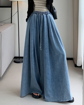 Loose mopping jeans wide leg slim pants for women