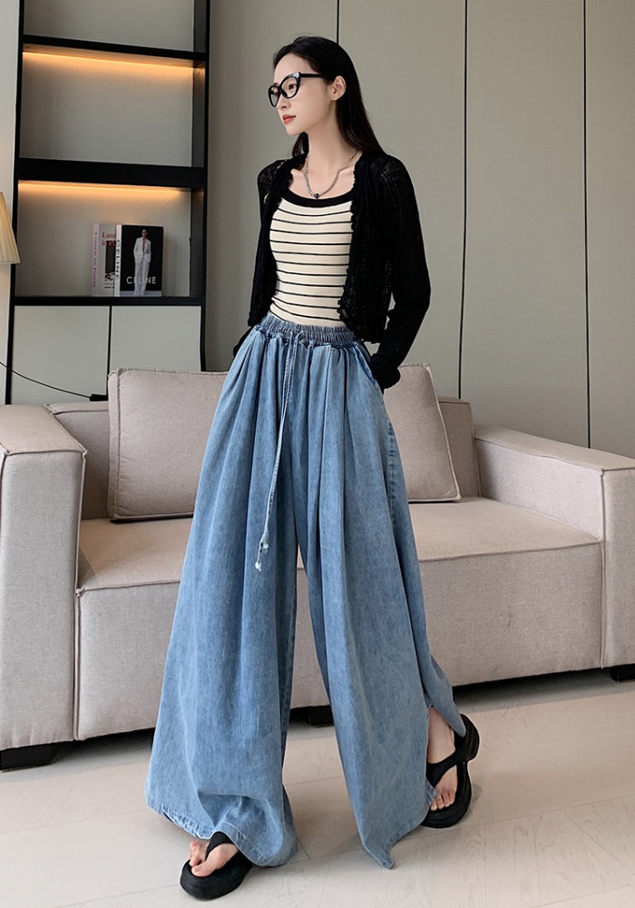 Loose mopping jeans wide leg slim pants for women