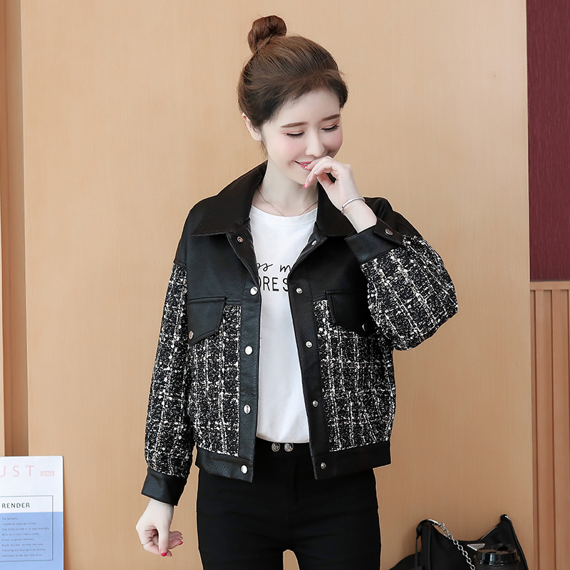 PU short tops small fellow autumn and winter coat