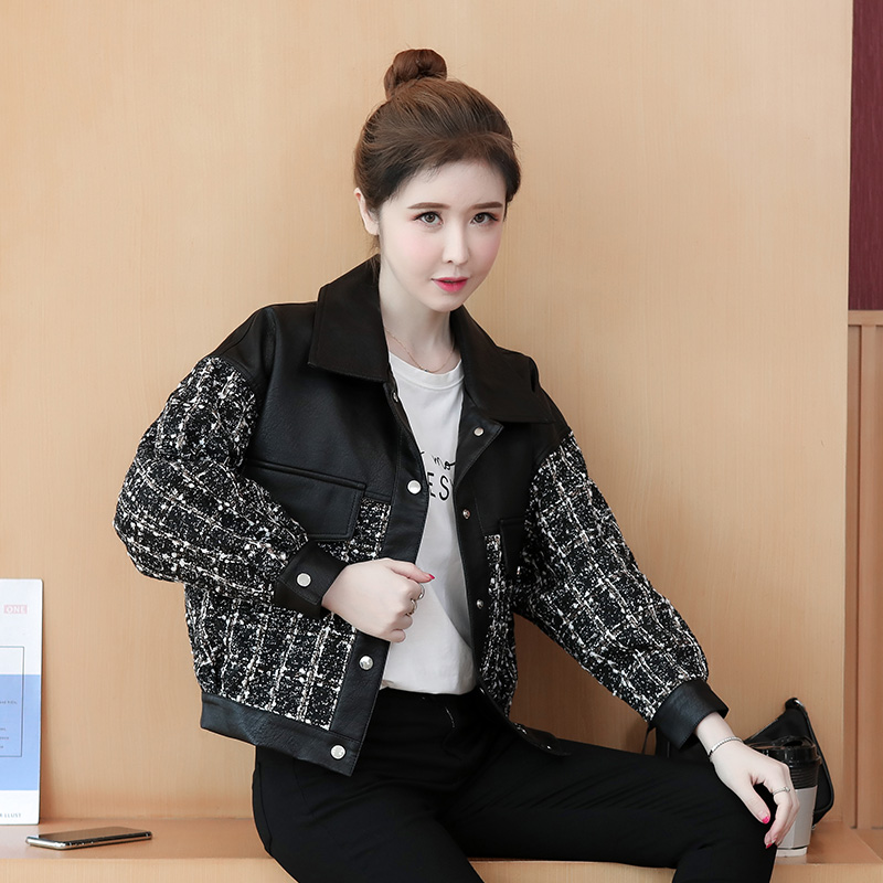 PU short tops small fellow autumn and winter coat