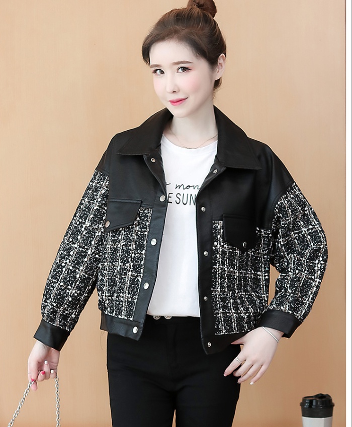 PU short tops small fellow autumn and winter coat