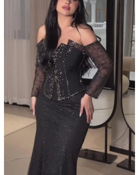 Strapless evening dress rhinestone dress for women