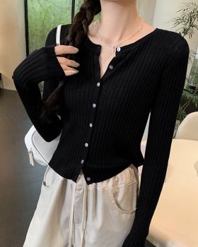 Knitted thin T-shirt spring and autumn tops for women