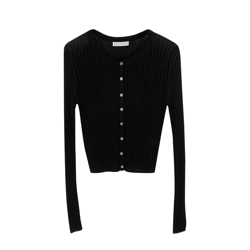 Knitted thin T-shirt spring and autumn tops for women