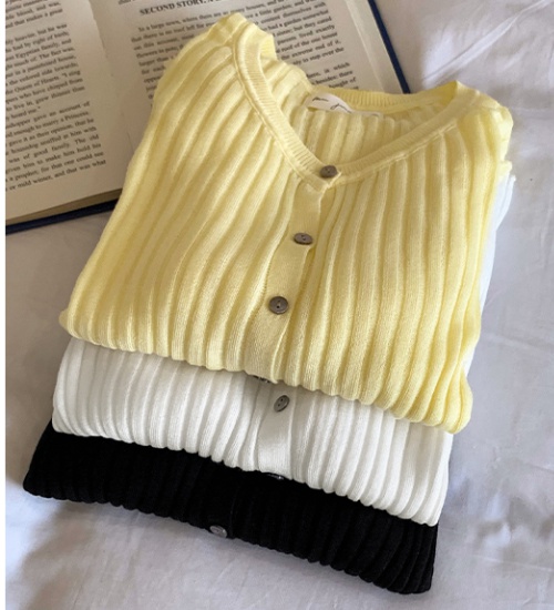 Knitted thin T-shirt spring and autumn tops for women