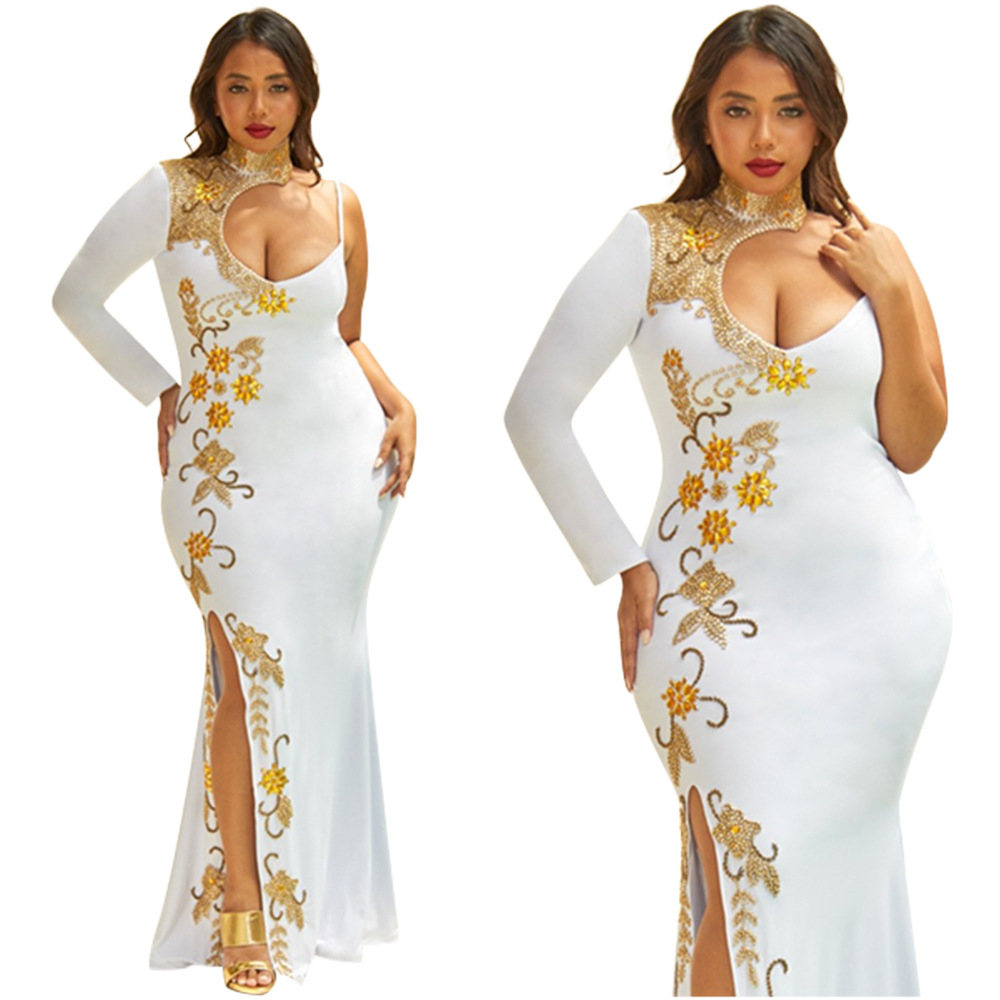 Long sleeve rhinestone fashion dress for women