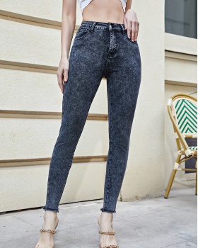 Large yard jeans high waist casual pants for women