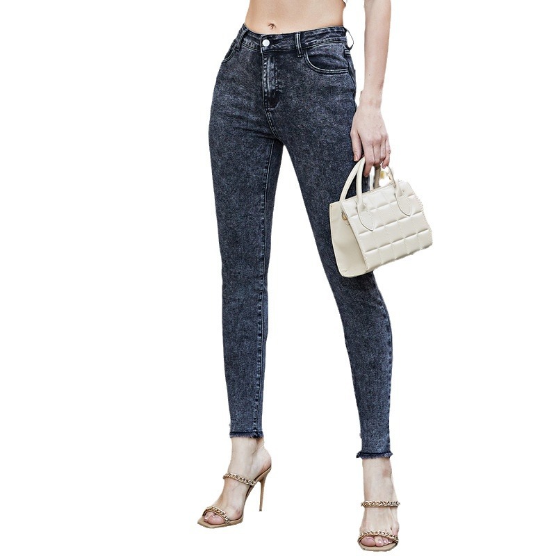 Large yard jeans high waist casual pants for women