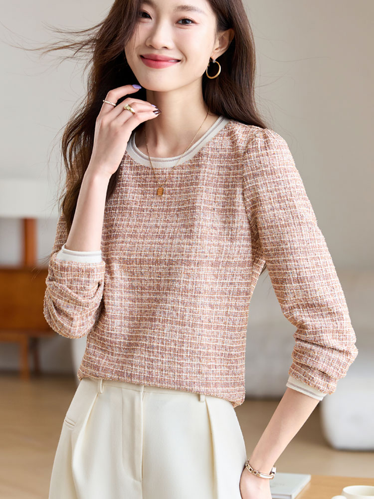 Autumn tender sweater long sleeve chanelstyle T-shirt for women