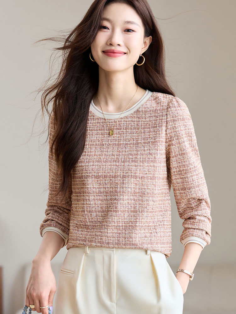 Autumn tender sweater long sleeve chanelstyle T-shirt for women