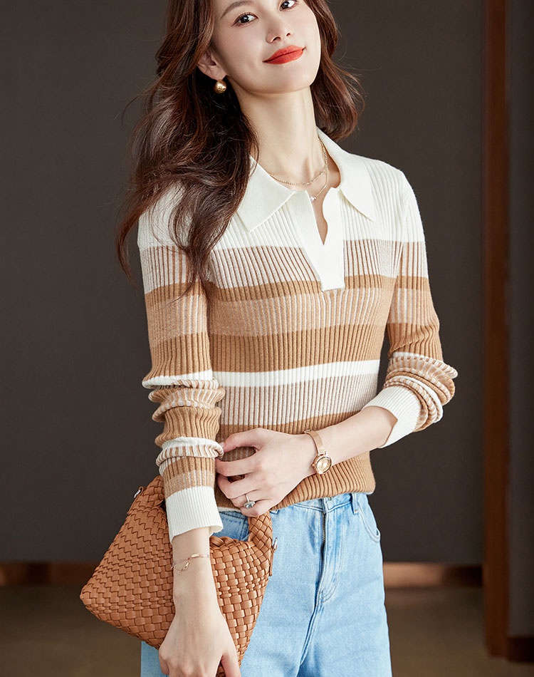 Chanelstyle lapel sweater autumn tops for women