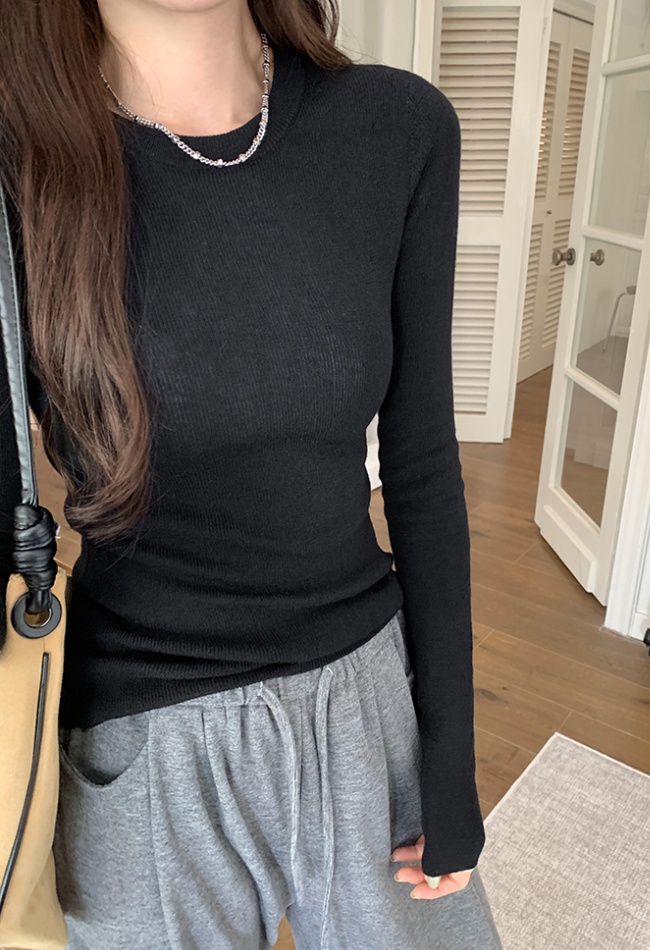 Spring and autumn slim sweater tender tops for women