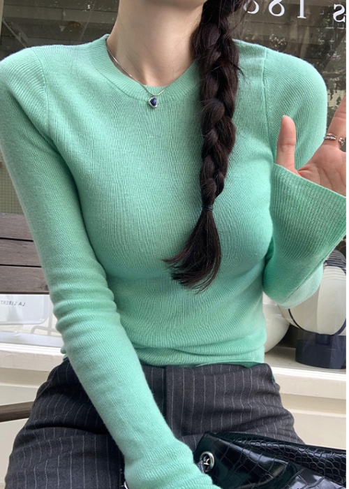 Spring and autumn slim sweater tender tops for women