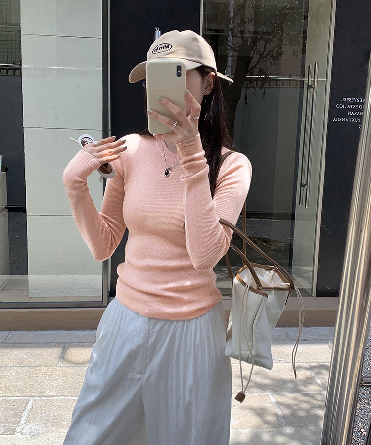 Spring and autumn slim sweater tender tops for women