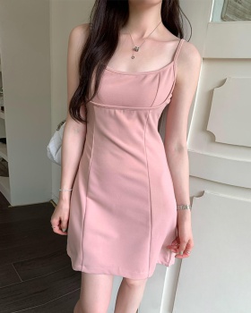 Summer seaside dress vacation pink T-back for women