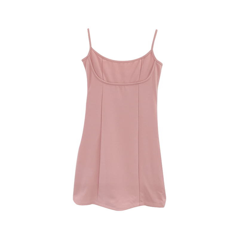 Summer seaside dress vacation pink T-back for women