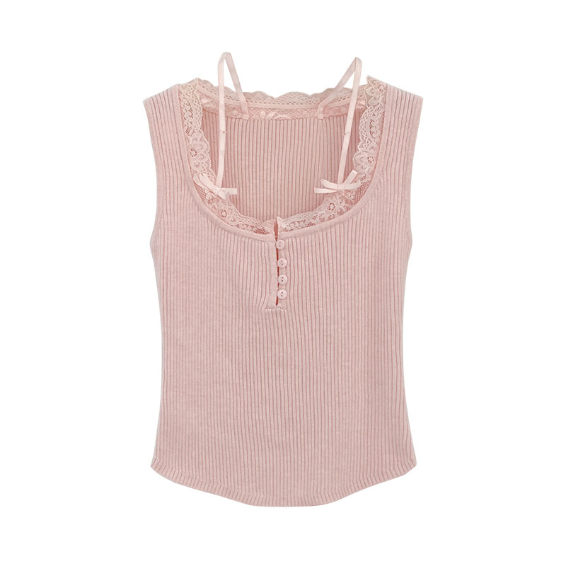 Summer sleeveless vest sling bow tops for women