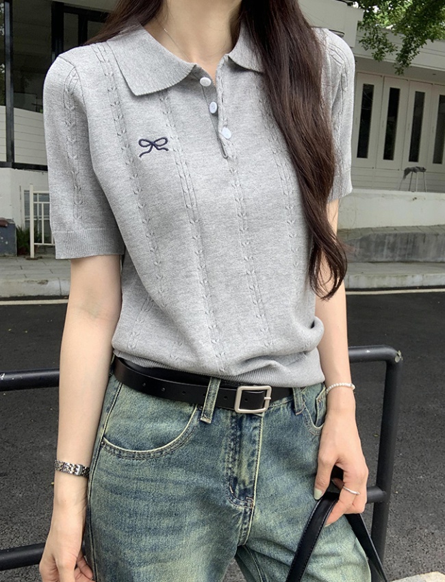 Summer Korean style tops short sweater for women