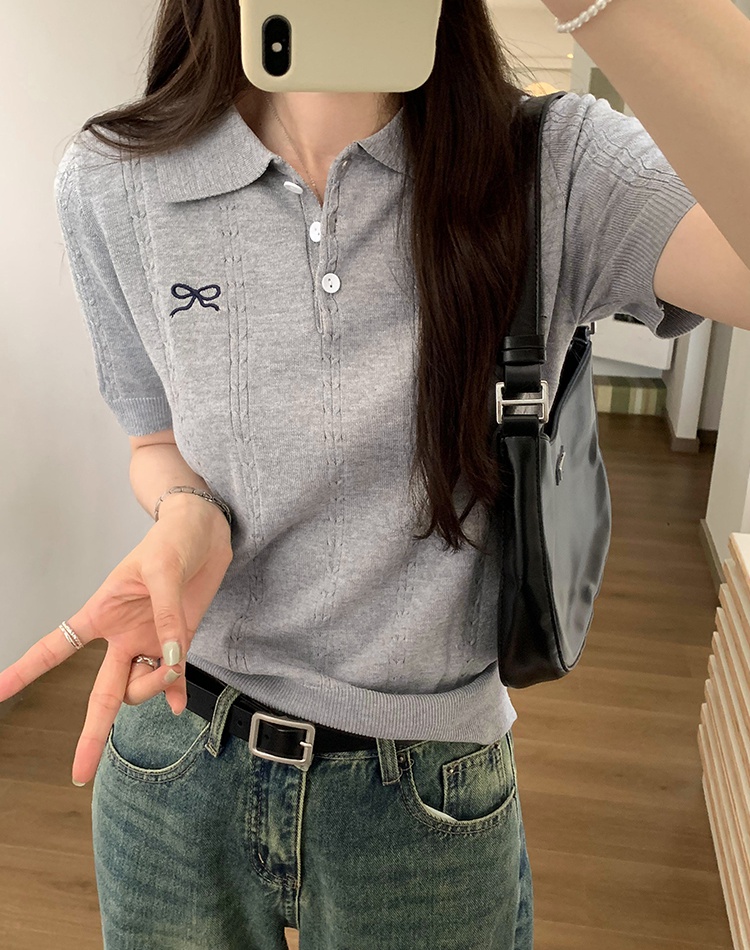 Summer Korean style tops short sweater for women