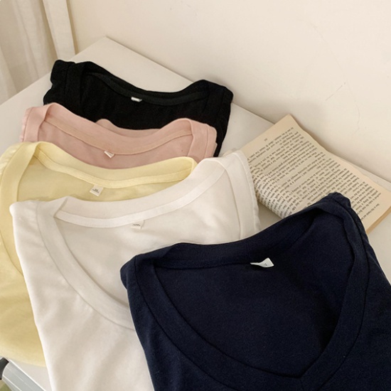 Slim tender tops summer V-neck T-shirt for women