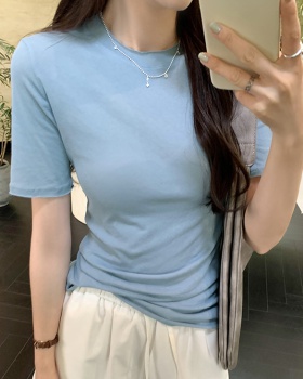 Short sleeve pure T-shirt slim tops for women