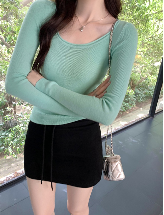 Show young long sleeve tops all-match T-shirt for women