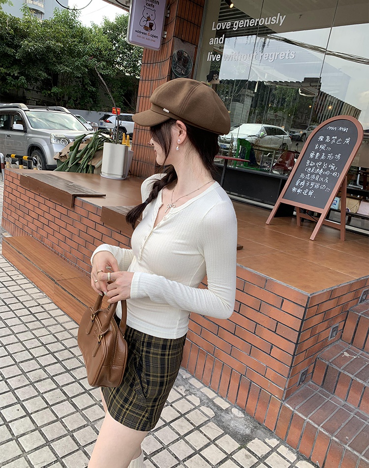 Long sleeve basis tops summer slim T-shirt for women