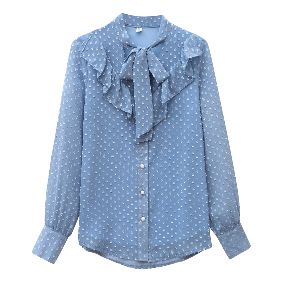 Western style chiffon tops bottoming autumn shirt for women