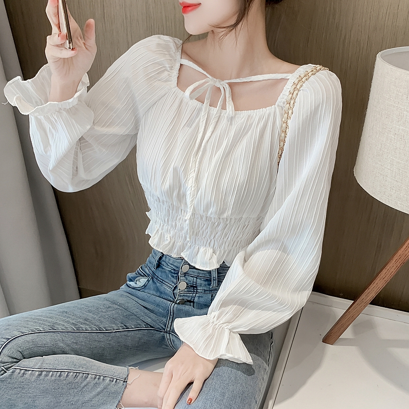 Bandage niche shirt short small shirt for women