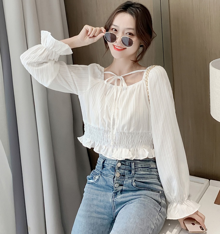 Bandage niche shirt short small shirt for women