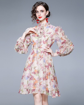 Thick and disorderly printing butterfly decoration lady dress