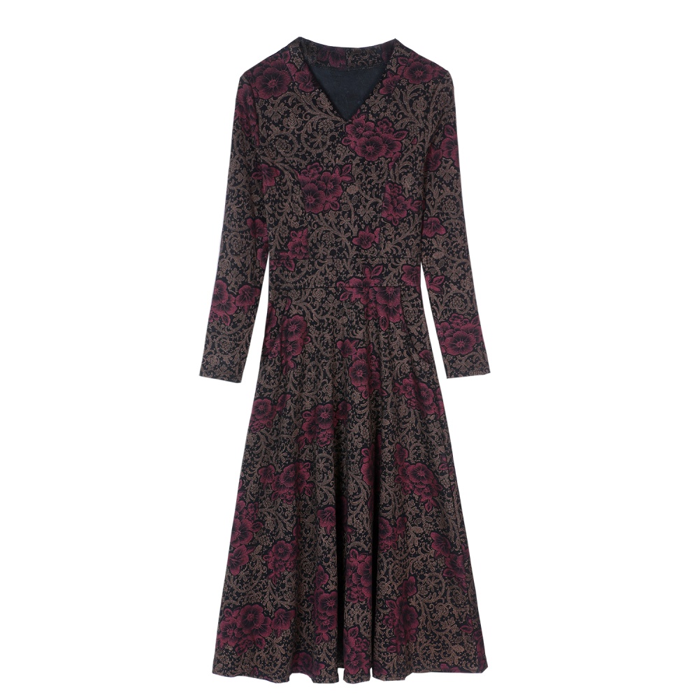 Ladies printing autumn temperament dress