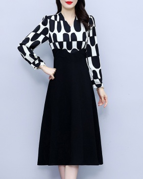 Slim Pseudo-two dress splice long dress for women