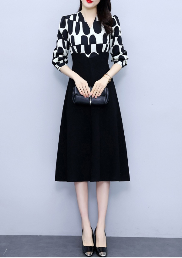 Slim Pseudo-two dress splice long dress for women