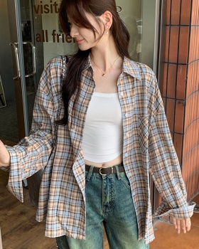 Light luxury plaid shirt summer Western style tops for women