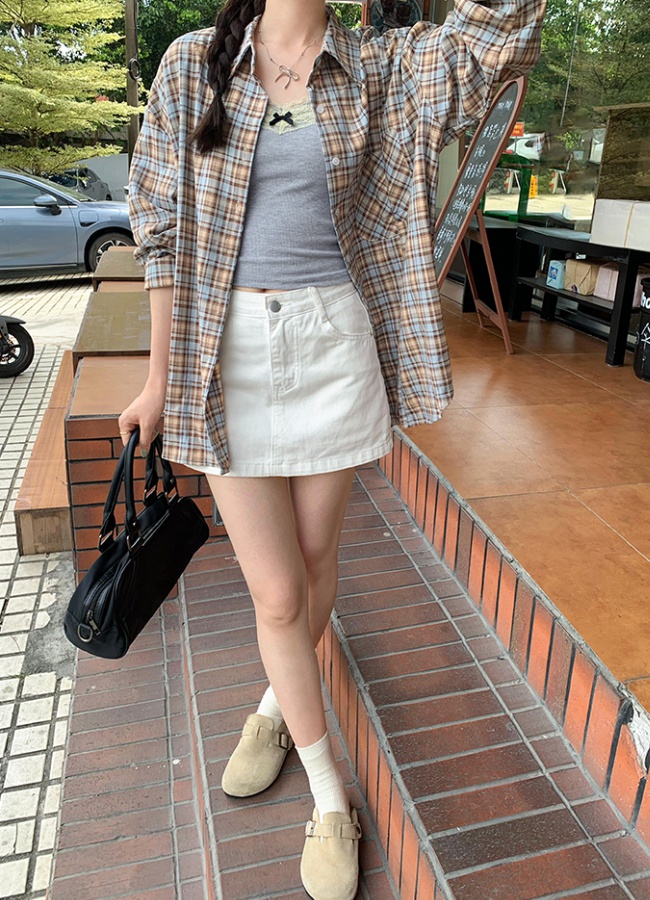 Light luxury plaid shirt summer Western style tops for women