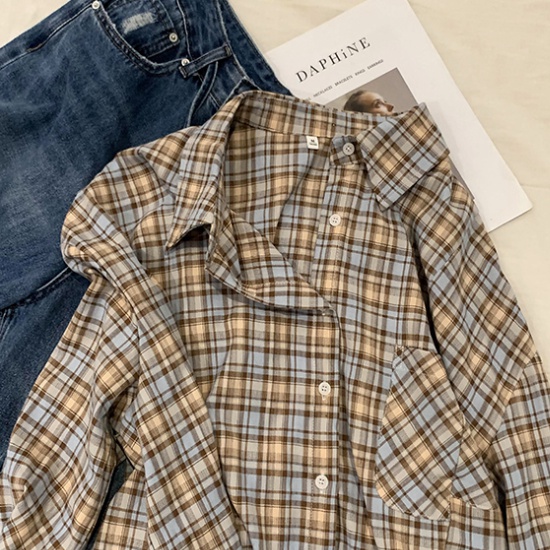 Light luxury plaid shirt summer Western style tops for women