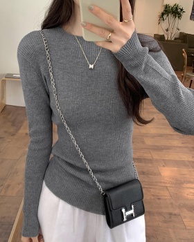 Casual half high collar sweater pullover slim tops