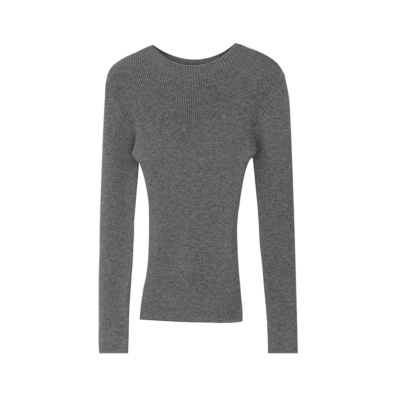 Casual half high collar sweater pullover slim tops