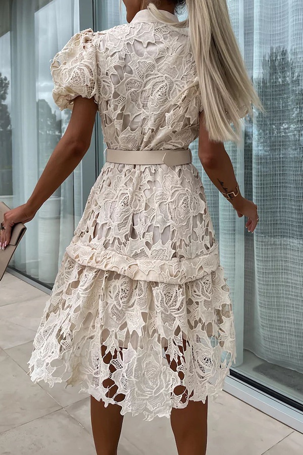 Lace belt spring and summer dress for women