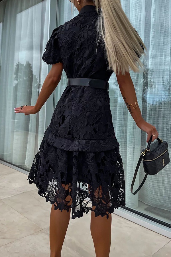 Lace belt spring and summer dress for women