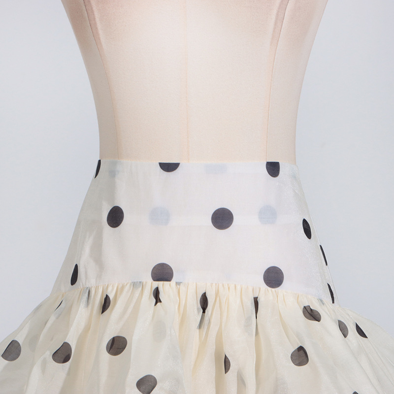 Polka dot tops lotus leaf edges skirt a set for women